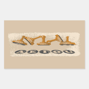 Sticker Rectangulaire Vowels AEIOU Grammaire