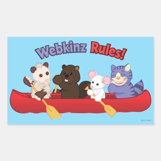Sticker Rectangulaire Voyage 2 de canoë de règles de Webkinz | Webkinz (Devant)