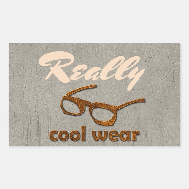 Sticker Rectangulaire Vraiment Cool Porter un look en béton (Devant)