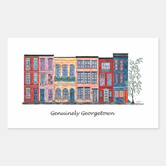 Sticker Rectangulaire Vraiment Georgetown (Devant)