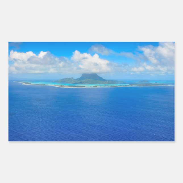 Sticker Rectangulaire Vue aérienne sur Bora Bora rectangulaire autocolla (Devant)