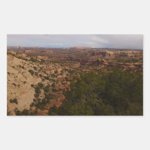 Sticker Rectangulaire Vue de Canyonlands depuis le sentier Neck Springs