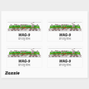 Sticker Rectangulaire WAG-9 Locomotive. Train de marchandises des chemin