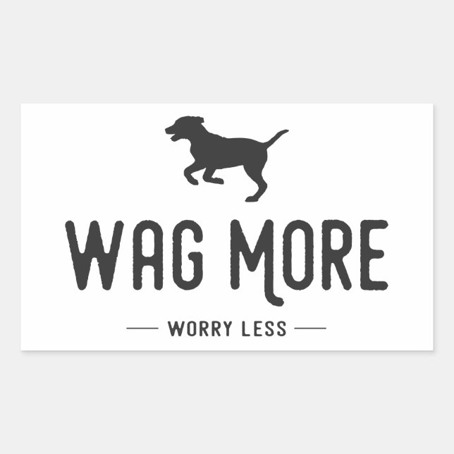 Sticker Rectangulaire Wag Plus Inquiète Moins (Devant)