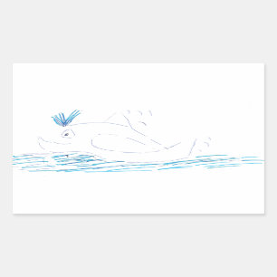 Sticker rectangulaire Wally Whale