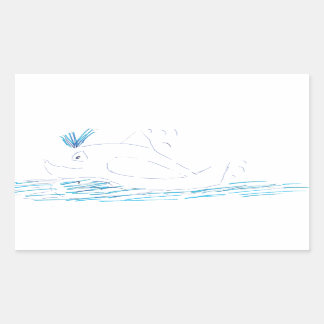 Sticker rectangulaire Wally Whale