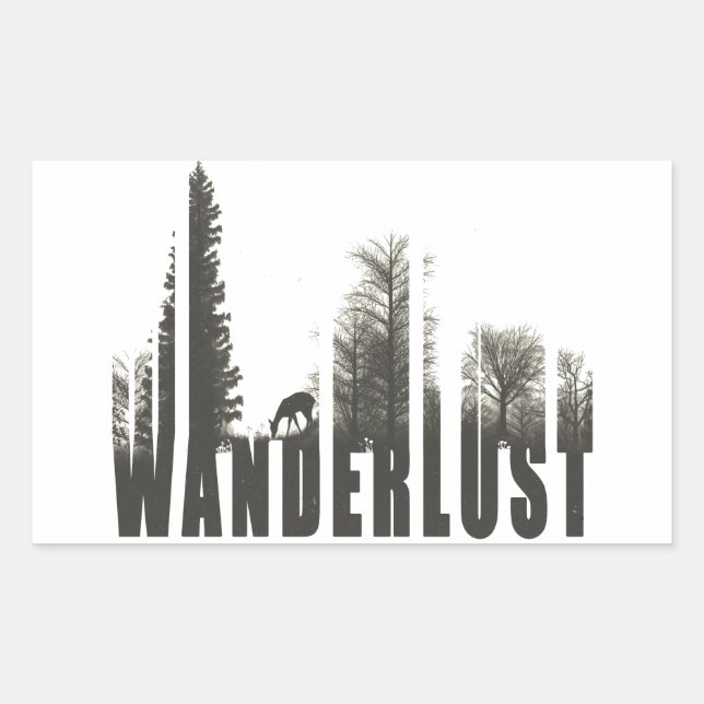 Sticker Rectangulaire Wanderlust (Devant)