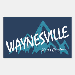 Sticker Rectangulaire Waynesville Caroline du Nord Montagnes