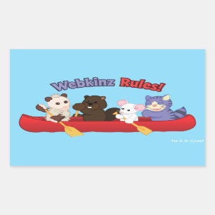 Sticker Rectangulaire Webkinz   Webkinz Règles du voyage en canoë