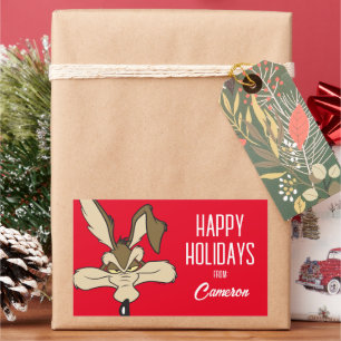 Sticker Rectangulaire WILE E. COYOTE™ Blessé à la tête   Joyeuses fêtes