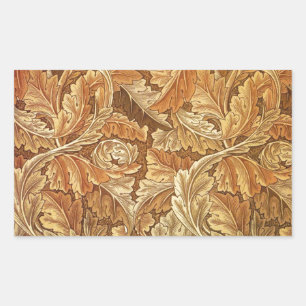 Sticker Rectangulaire William Morris Acanthe Brun Feuilles d'automne