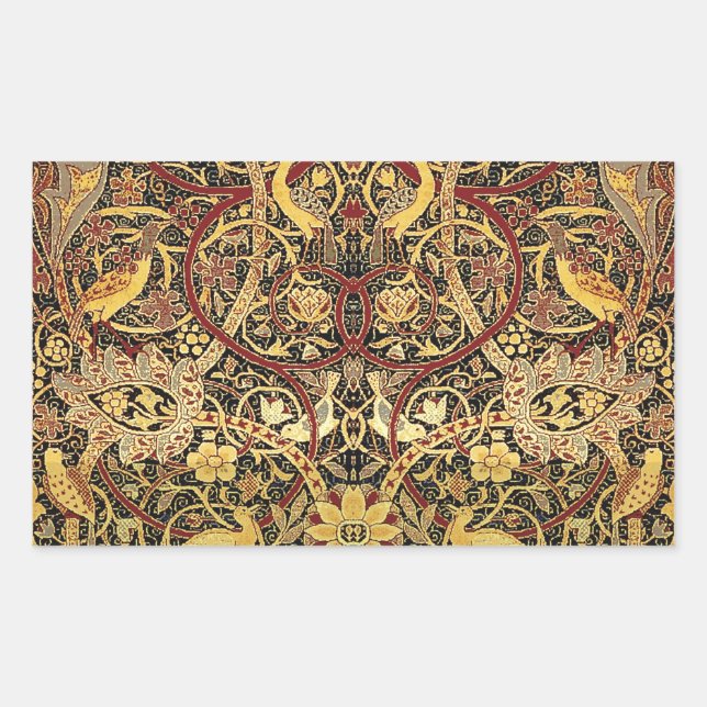 Sticker Rectangulaire William Morris Bullerswood Tapisserie Faux (Devant)