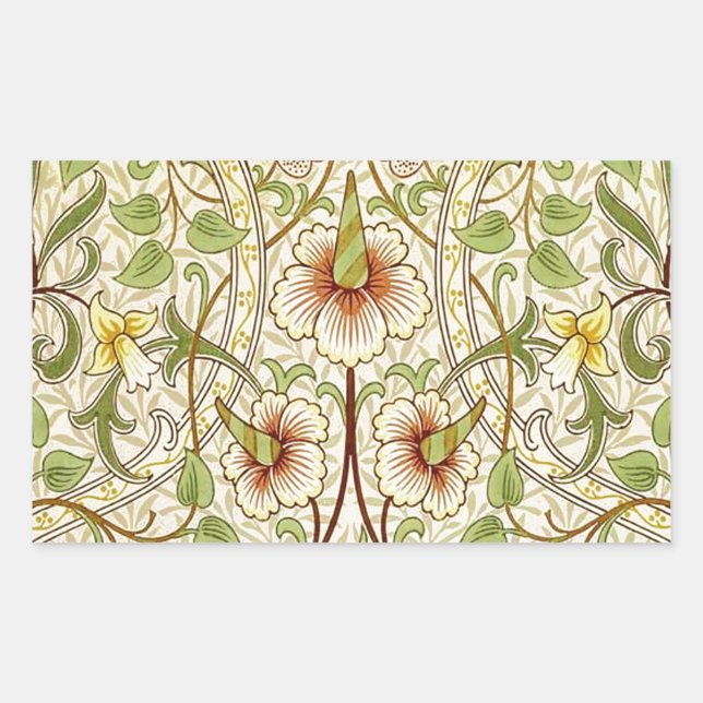 Sticker Rectangulaire William Morris Daffodil Fond d'écran classique (Devant)