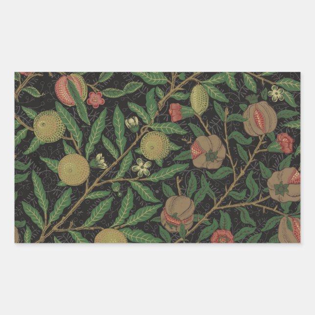 Sticker Rectangulaire William Morris grenade classique fruits (Devant)