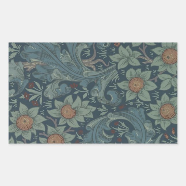Sticker Rectangulaire William Morris Orchard Art Motif (Devant)