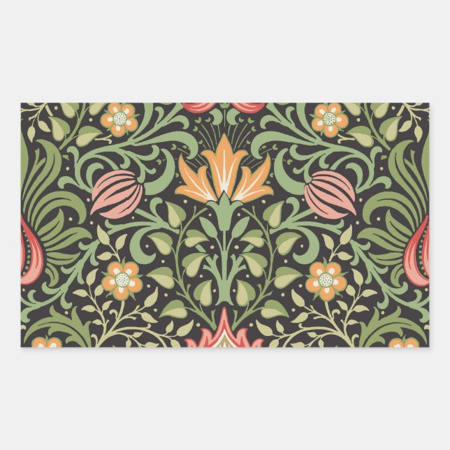 Sticker Rectangulaire William Morris Persian Floral Antique (Devant)