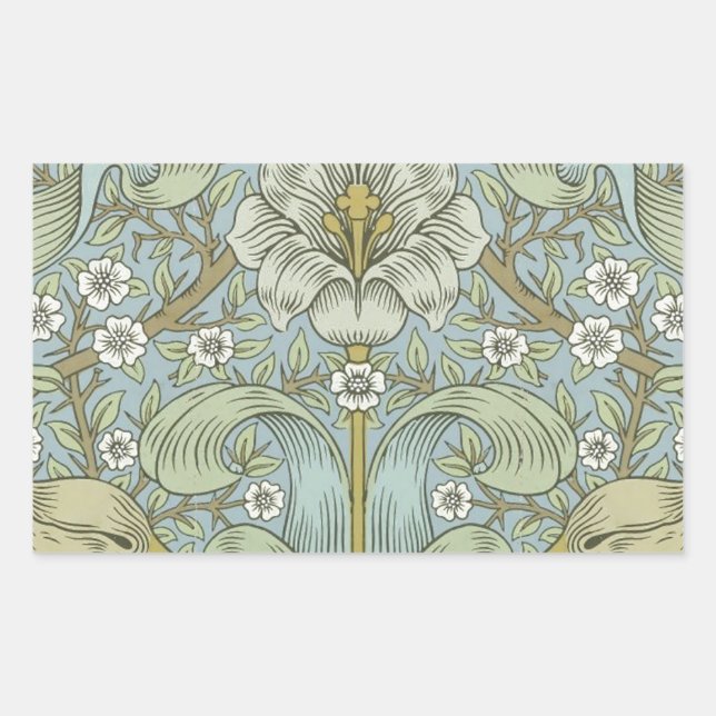 Sticker Rectangulaire William Morris Spring Thicket : Floral antique (Devant)