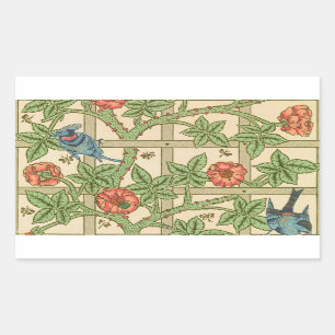 Sticker Rectangulaire William Morris Trellis Design classique de papier 