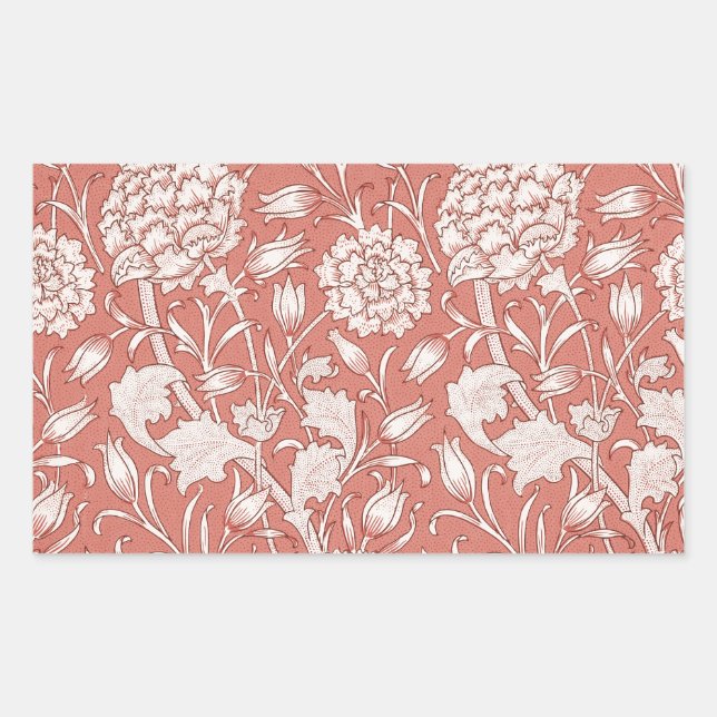 Sticker Rectangulaire William Morris Wild Tulip Classique Conception Vic (Devant)