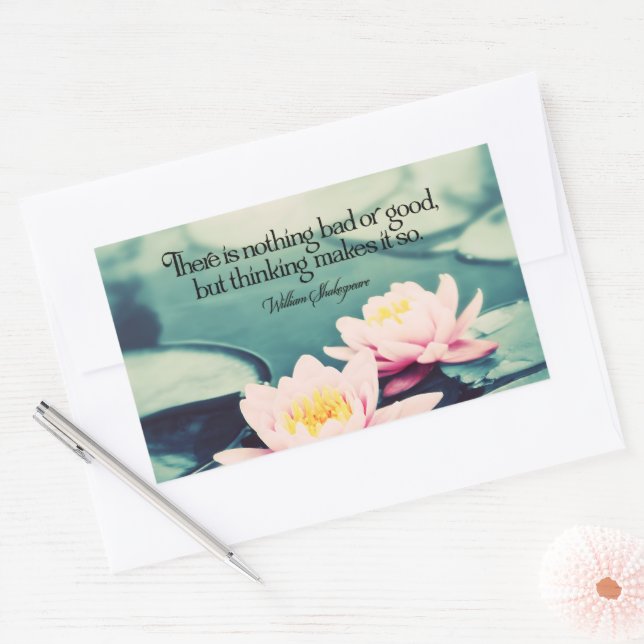 Sticker Rectangulaire William Shakespeare Citation Inspirationnelle "Pen (Enveloppe)