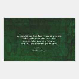Sticker Rectangulaire William Shakespeare Friendship Citation Inspiratio