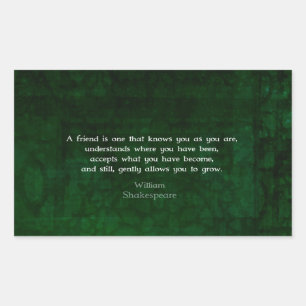 Sticker Rectangulaire William Shakespeare Friendship Citation Inspiratio