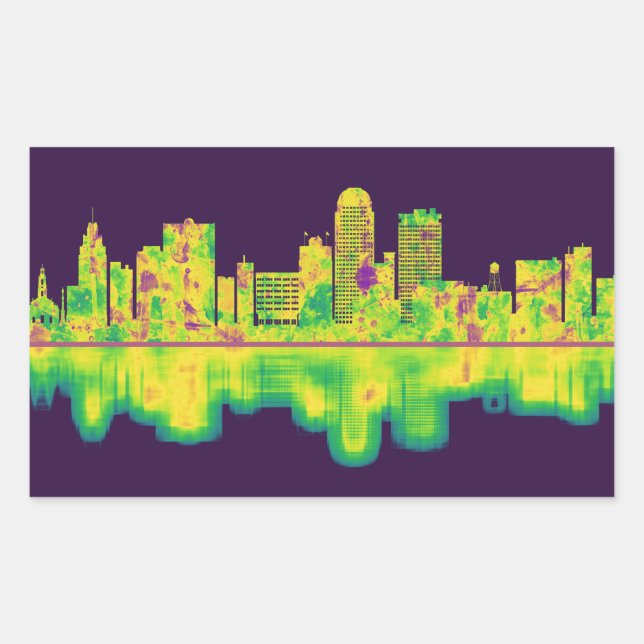 Sticker Rectangulaire Winston-Salem Caroline du Nord (Devant)