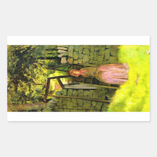 Sticker Rectangulaire Woman Waiting (par John Everett Millais)