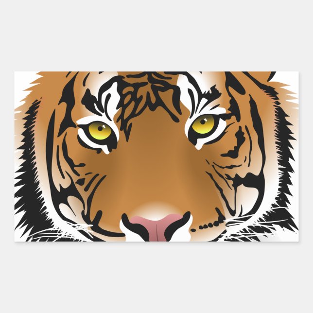 Sticker Rectangulaire Yeux de tigre (Devant)
