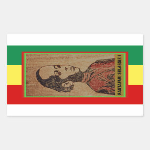 Sticker Rectangulaire Young Ras, Young Haile Selassie I, Jah Rastafari