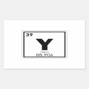Sticker Rectangulaire Yttrium, élément chimique symbole formule chimique