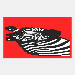 Sticker Rectangulaire zèbre. couleur personnalisable.