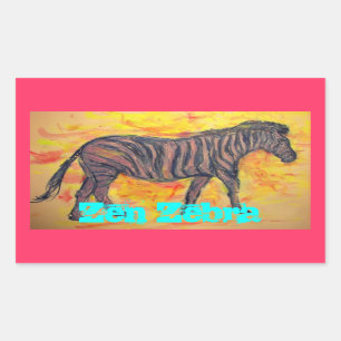Sticker Rectangulaire Zèbre de zen