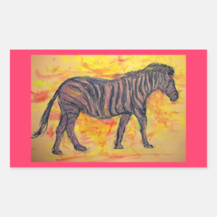 Sticker Rectangulaire zèbre pourpre