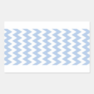 Sticker Rectangulaire Zigzag bleu-clair et blanc