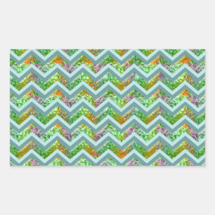 Sticker Rectangulaire Zigzag en verre souillé