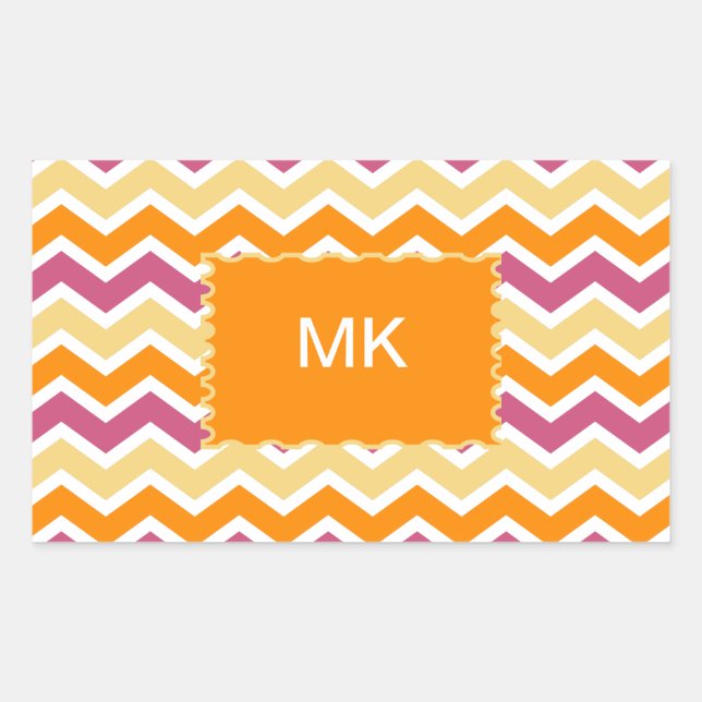 Sticker Rectangulaire ZigZag tribale dynamique (Devant)