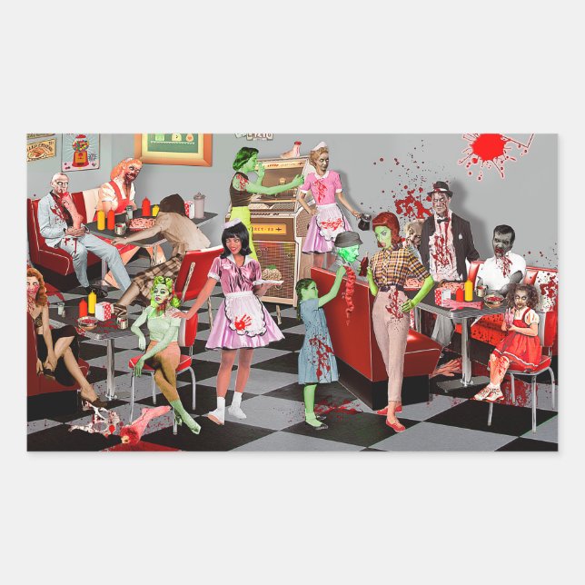 Sticker Rectangulaire Zombie Diner (Devant)