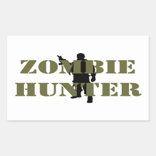 STICKER RECTANGULAIRE ZOMBIE HUNTER