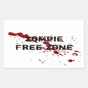 Sticker Rectangulaire Zone franche de zombi