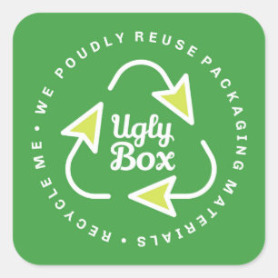 Sticker Recyclé emballage boîte moche vert & chaux