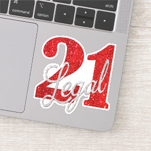 Sticker Red 21 et Legal   Fête du 21e anniversaire modern