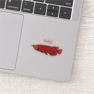 Sticker Red Arowana fish cartoon