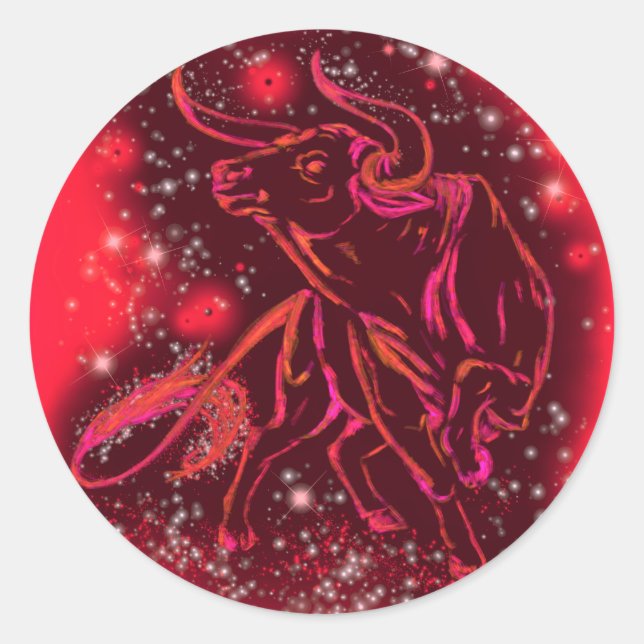 Sticker Red Bull Courant À Starry Night (Devant)