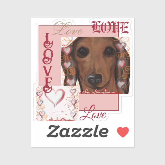 Sticker Red Dachshund (Feuille)