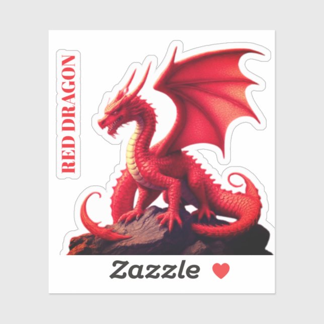 STICKER RED DRAGON (Feuille)