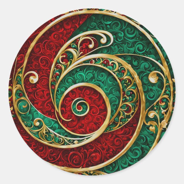 Sticker Red Gold Green Christmas (Devant)