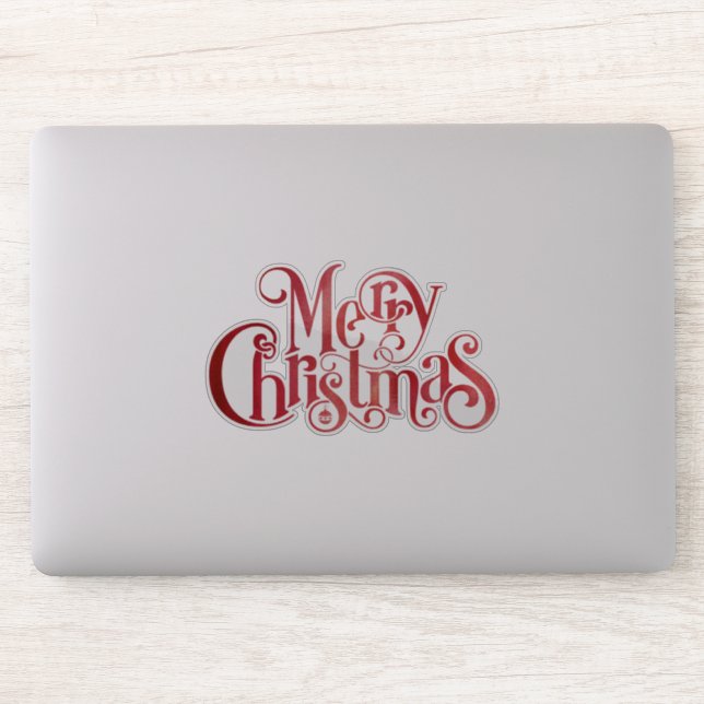 Sticker Red Joyeux Noël Typographie Festive Police (Ordinateur)