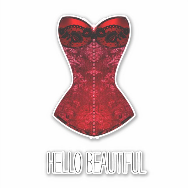 Sticker Red Lips Corset (Devant)