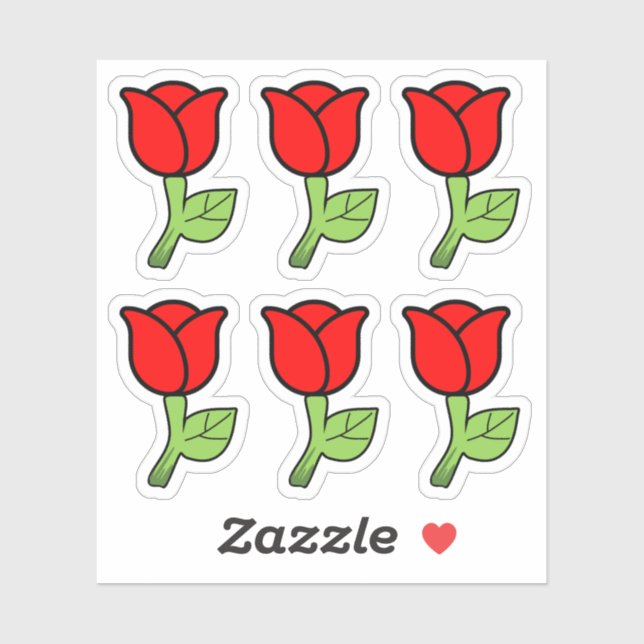 Sticker Red Roses (Feuille)